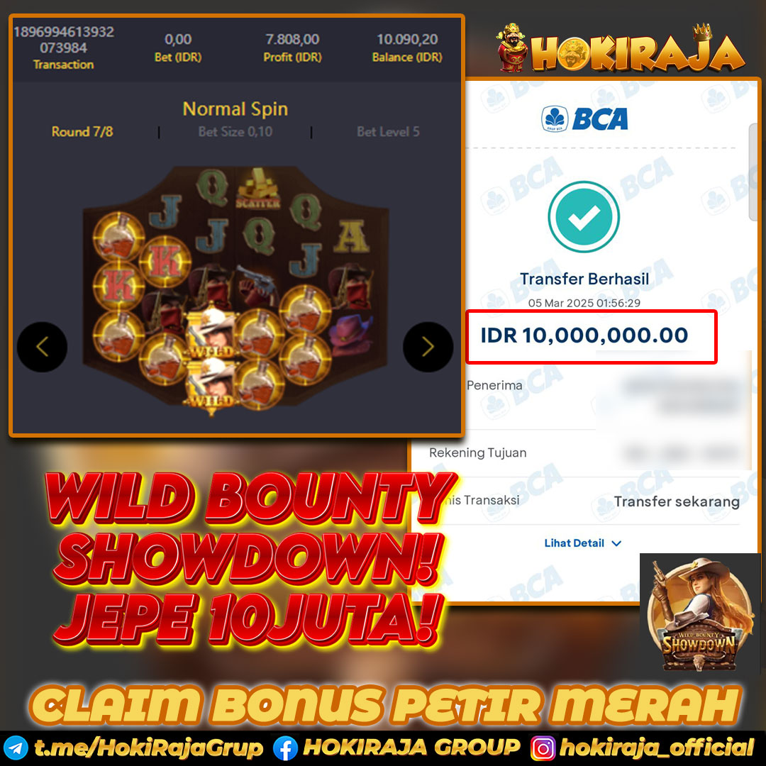 HOKIRAJA JACKPOT WILD BOUNTY SHOWDOWN RP 10.000.000 ID : LOP***